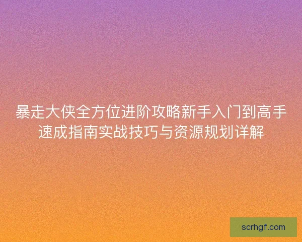 暴走大侠全方位进阶攻略新手入门到高手速成指南实战技巧与资源规划详解