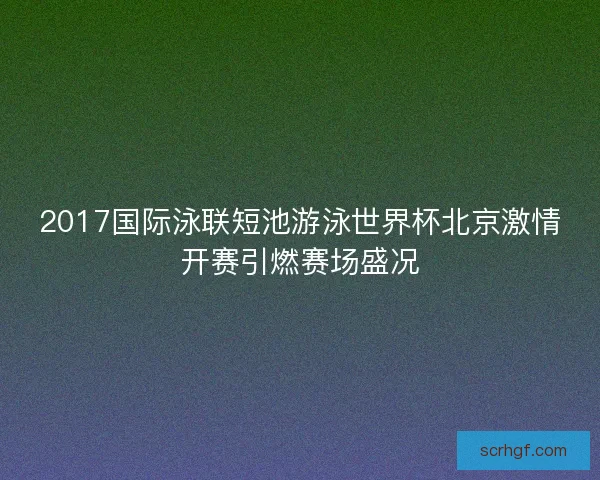 2017国际泳联短池游泳世界杯北京激情开赛引燃赛场盛况 2017国际泳联短池游泳世界杯北京激情开赛引燃赛场盛况